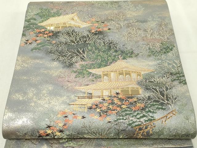 平和屋本店▼六通柄袋帯　京の夢百景　本金箔　正絹　逸品　DABG9888sf