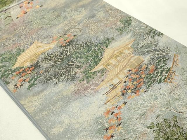 平和屋本店▼六通柄袋帯　京の夢百景　本金箔　正絹　逸品　DABG9888sf