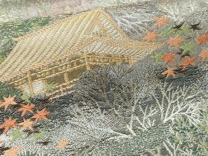 平和屋本店▼六通柄袋帯　京の夢百景　本金箔　正絹　逸品　DABG9888sf