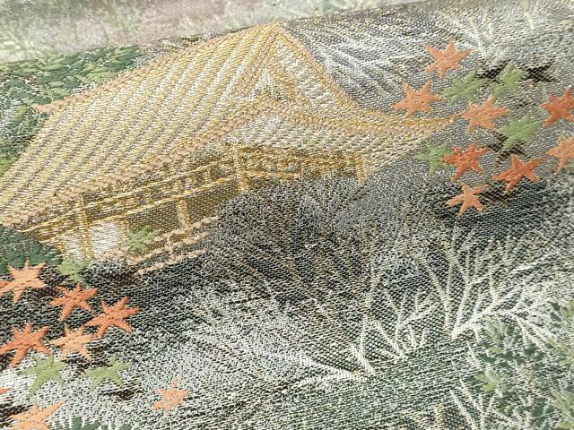 平和屋本店▼六通柄袋帯　京の夢百景　本金箔　正絹　逸品　DABG9888sf
