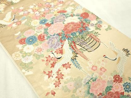 平和屋本店▼六通柄袋帯　唐織　九百錦　東洛遊花文　本金貮重箔　正絹　逸品　DABG9900sf