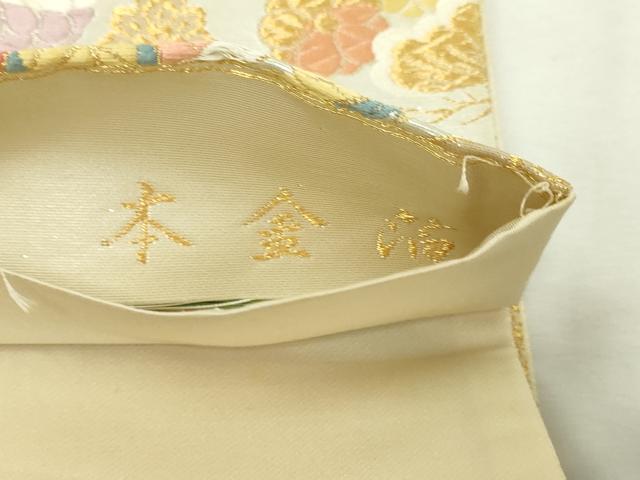 平和屋本店▼六通柄袋帯　唐織　天井鳳凰花文　本金箔　正絹　逸品　DABG9916sf