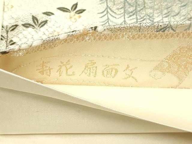 平和屋本店▼六通柄袋帯　唐織　寿花扇面文　純金箔二重織九百錦　正絹　逸品　DABG9921sf