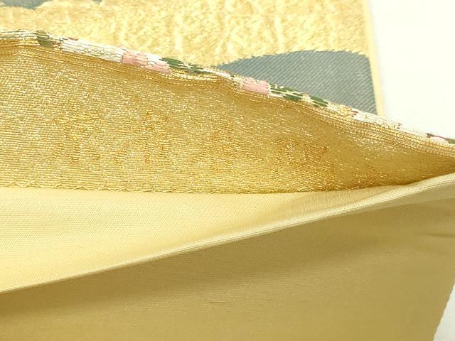 平和屋本店▼六通柄袋帯　京洛春陽文　本金箔　正絹　逸品　DABG9924sf