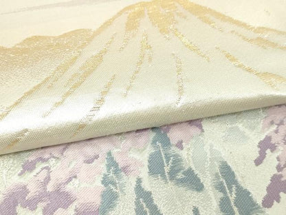 平和屋本店▼六通柄袋帯　北山　本金二重箔　正絹　逸品　DABG9931sf
