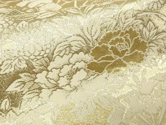 平和屋本店▼六通柄袋帯　花車文　本金箔　金箔二重織　正絹　逸品　DABG9937sf