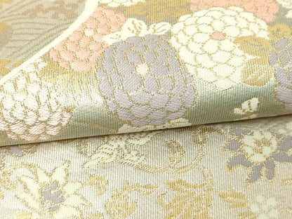 平和屋本店▼六通柄　本袋帯　花鳥文　純金箔24ｋ　正絹　逸品　DABG9940sf