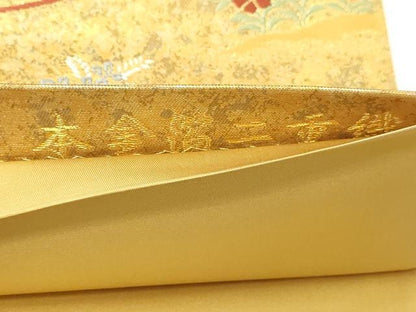 平和屋本店▼六通柄袋帯　唐織　華飾の宴　本金箔二重織　正絹　逸品　DABG9958sf