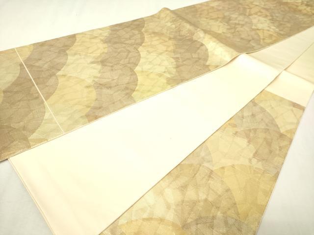 平和屋本店▼六通柄袋帯　青海波　本金箔　正絹　逸品　DABG9964sf