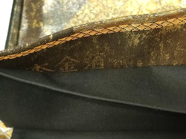 平和屋本店▼六通柄袋帯　地紙花文　本金箔　正絹　逸品　DABG9966sf