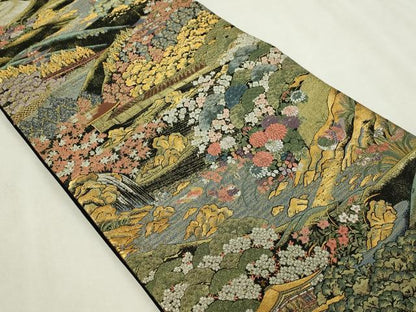 平和屋本店▼六通柄袋帯　京洛静流文　本金箔　正絹　逸品　DABG9983sf