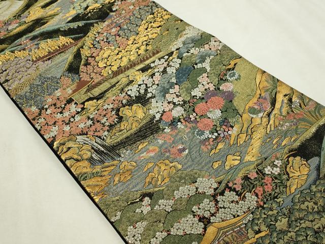 平和屋本店▼六通柄袋帯　京洛静流文　本金箔　正絹　逸品　DABG9983sf