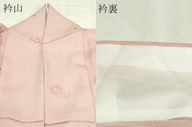 平和屋着物▽小紋　単衣　舞花文　洗える着物　ロング丈　DABG9990sf
