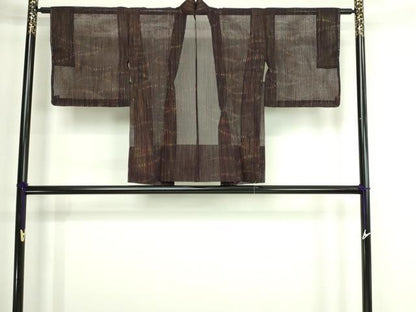 平和屋着物▽羽織　スリーシーズン　春夏秋　塵除け　間道　正絹　逸品　DABG9993sf