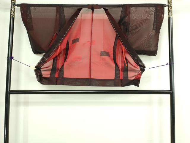 平和屋着物▽道中着　スリーシーズン　春夏秋　塵除け　横段文　正絹　逸品　DABG9994sf