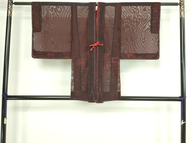 平和屋着物▽道中着　スリーシーズン　春夏秋　塵除け　横段文　正絹　逸品　DABG9994sf