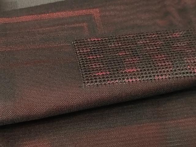 平和屋着物▽道中着　スリーシーズン　春夏秋　塵除け　横段文　正絹　逸品　DABG9994sf