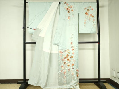 平和屋着物●十日町老舗ブランド　吉澤友禅　吾妻徳穂　訪問着　枝垂れ花　金彩　正絹　逸品　DABH0002op