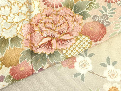 平和屋着物●ブライダルファッションデザイナー・桂由美　訪問着　駒刺繍　花車文　暈し染め　金彩　正絹　逸品　未使用　DABH0003op
