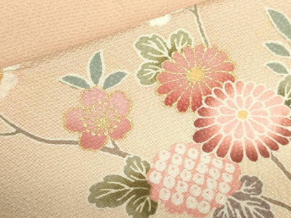 平和屋着物●ブライダルファッションデザイナー・桂由美　訪問着　駒刺繍　花車文　暈し染め　金彩　正絹　逸品　未使用　DABH0003op