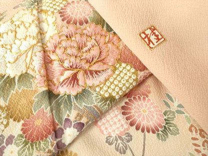 平和屋着物●ブライダルファッションデザイナー・桂由美　訪問着　駒刺繍　花車文　暈し染め　金彩　正絹　逸品　未使用　DABH0003op