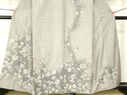 平和屋着物●本場縞大島紬　訪問着　更紗花文　暈し染め　三越扱い　正絹　逸品　DABH0008op