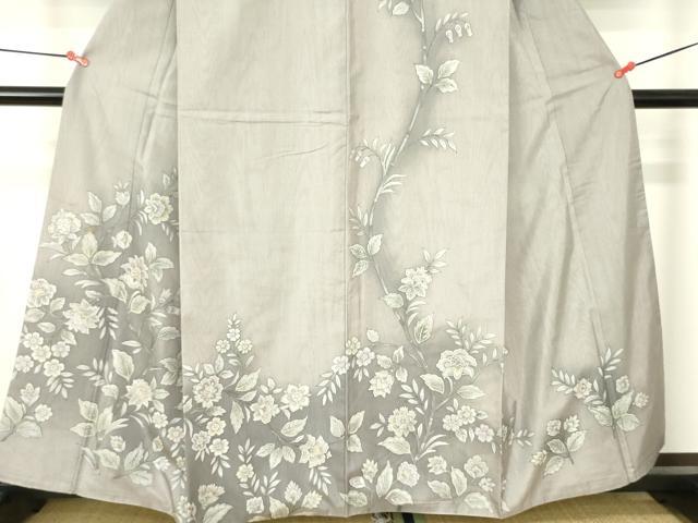 平和屋着物●本場縞大島紬　訪問着　更紗花文　暈し染め　三越扱い　正絹　逸品　DABH0008op