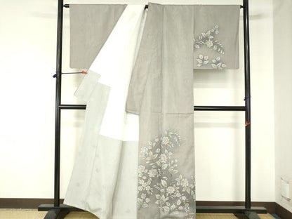 平和屋着物●本場縞大島紬　訪問着　更紗花文　暈し染め　三越扱い　正絹　逸品　DABH0008op