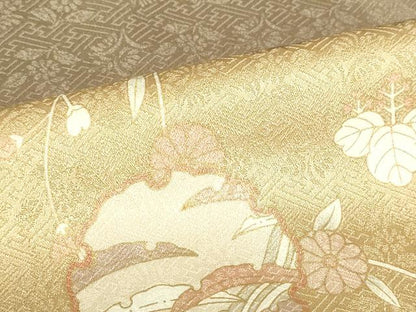 平和屋着物●訪問着　駒刺繍　絞り　雪輪花文　金彩　正絹　逸品　DABH0015op
