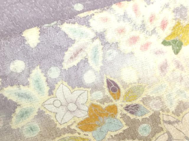 平和屋着物●訪問着　絞り　辻が花　暈し染め　金彩　金通し地　ロング丈　正絹　逸品　DABH0016op