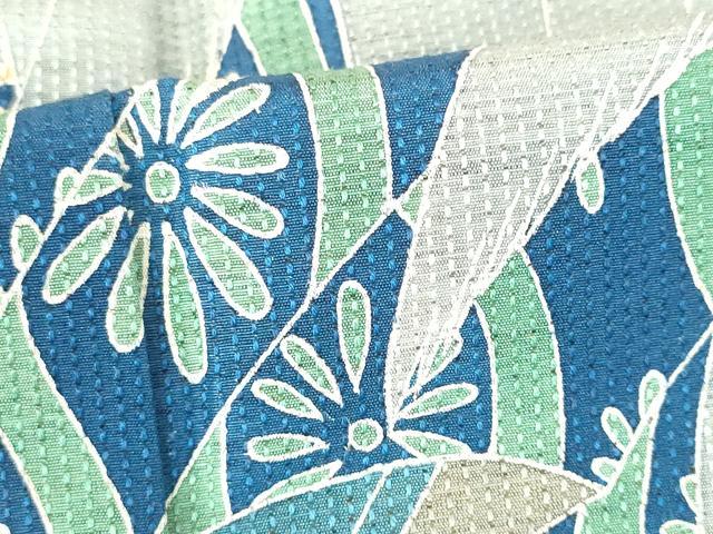 平和屋着物●訪問着　紬地　刺し子　歌舞伎　正絹　逸品　DABH0017op