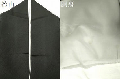 平和屋着物●豪華黒留袖　友禅　作家物　鴛鴦花文　正絹　逸品　DABH0021op