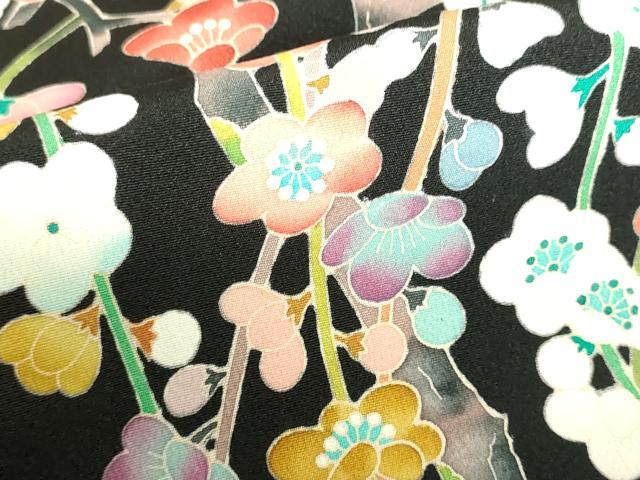 平和屋着物●豪華黒留袖　友禅　作家物　鴛鴦花文　正絹　逸品　DABH0021op