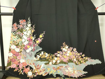 平和屋着物●本加賀友禅作家　矢田博　黒留袖　鴛鴦花文　金彩　正絹　逸品　未使用　DABH0022op