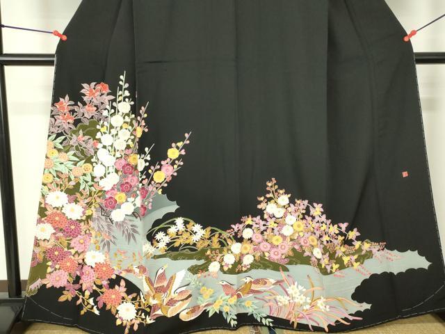 平和屋着物●本加賀友禅作家　矢田博　黒留袖　鴛鴦花文　金彩　正絹　逸品　未使用　DABH0022op
