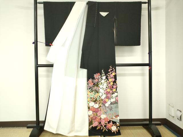 平和屋着物●本加賀友禅作家　矢田博　黒留袖　鴛鴦花文　金彩　正絹　逸品　未使用　DABH0022op
