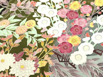 平和屋着物●本加賀友禅作家　矢田博　黒留袖　鴛鴦花文　金彩　正絹　逸品　未使用　DABH0022op