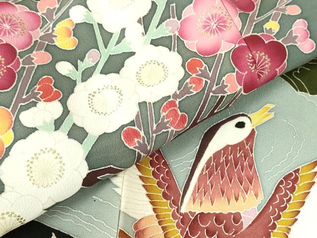 平和屋着物●本加賀友禅作家　矢田博　黒留袖　鴛鴦花文　金彩　正絹　逸品　未使用　DABH0022op