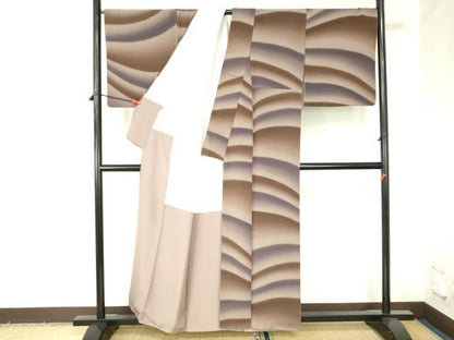 平和屋着物●上質な小紋　横段文　暈し染め　正絹　逸品　DABH0024op