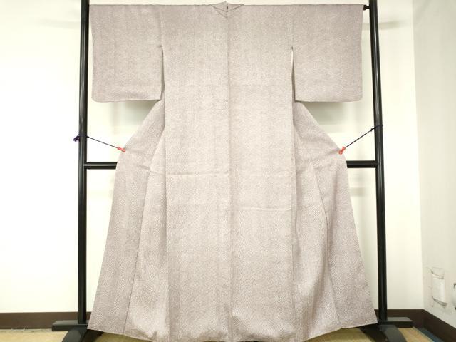 平和屋着物●名門　藤娘きぬたや・総絞り・杢目絞り　小紋　菱文　正絹　逸品　DABH0028op