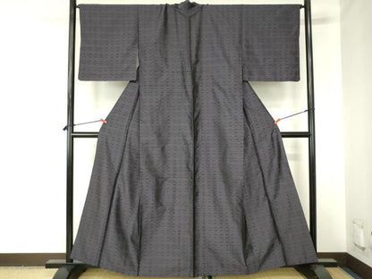 平和屋着物●上質な紬　花織　横段抽象文　鈴乃屋扱い　正絹　逸品　DABH0030op