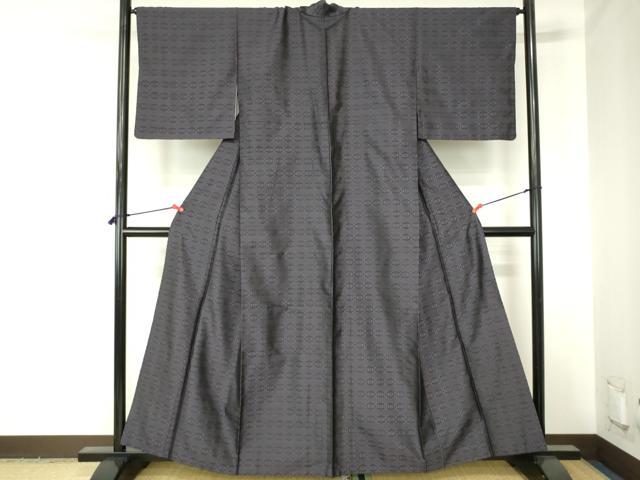 平和屋着物●上質な紬　花織　横段抽象文　鈴乃屋扱い　正絹　逸品　DABH0030op