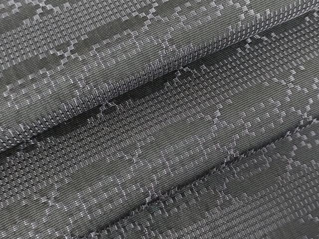 平和屋着物●上質な紬　花織　横段抽象文　鈴乃屋扱い　正絹　逸品　DABH0030op