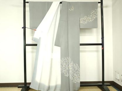 平和屋着物●訪問着　駒刺繍　枝梅　金彩　正絹　逸品　DABH0031op