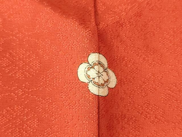 平和屋着物●上質な色無地　花唐草地紋　紅緋色　正絹　逸品　DABH0036op