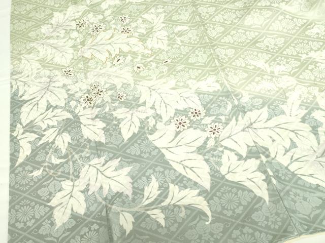 平和屋着物●訪問着　駒刺繍　草花文　暈し染め　金彩　正絹　逸品　DABH0038op