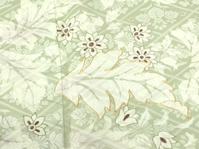 平和屋着物●訪問着　駒刺繍　草花文　暈し染め　金彩　正絹　逸品　DABH0038op