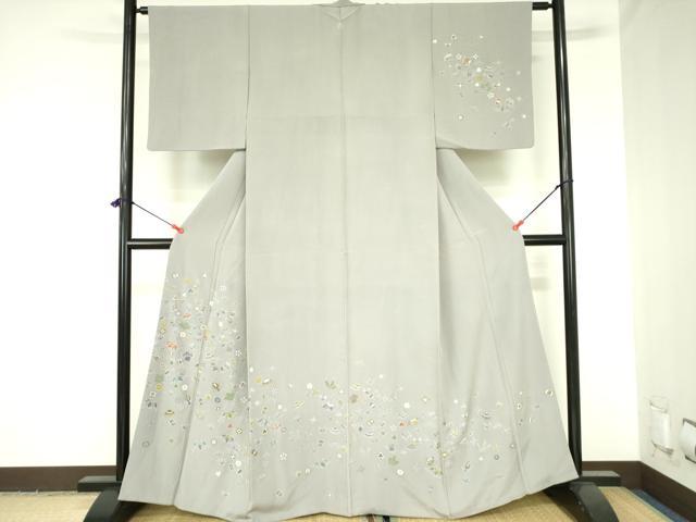 平和屋着物●訪問着　宝尽くし花文　金彩　正絹　逸品　DABH0039op