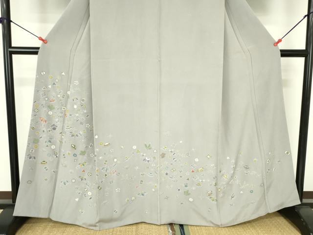 平和屋着物●訪問着　宝尽くし花文　金彩　正絹　逸品　DABH0039op