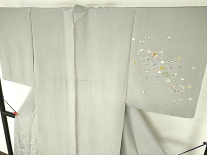 平和屋着物●訪問着　宝尽くし花文　金彩　正絹　逸品　DABH0039op